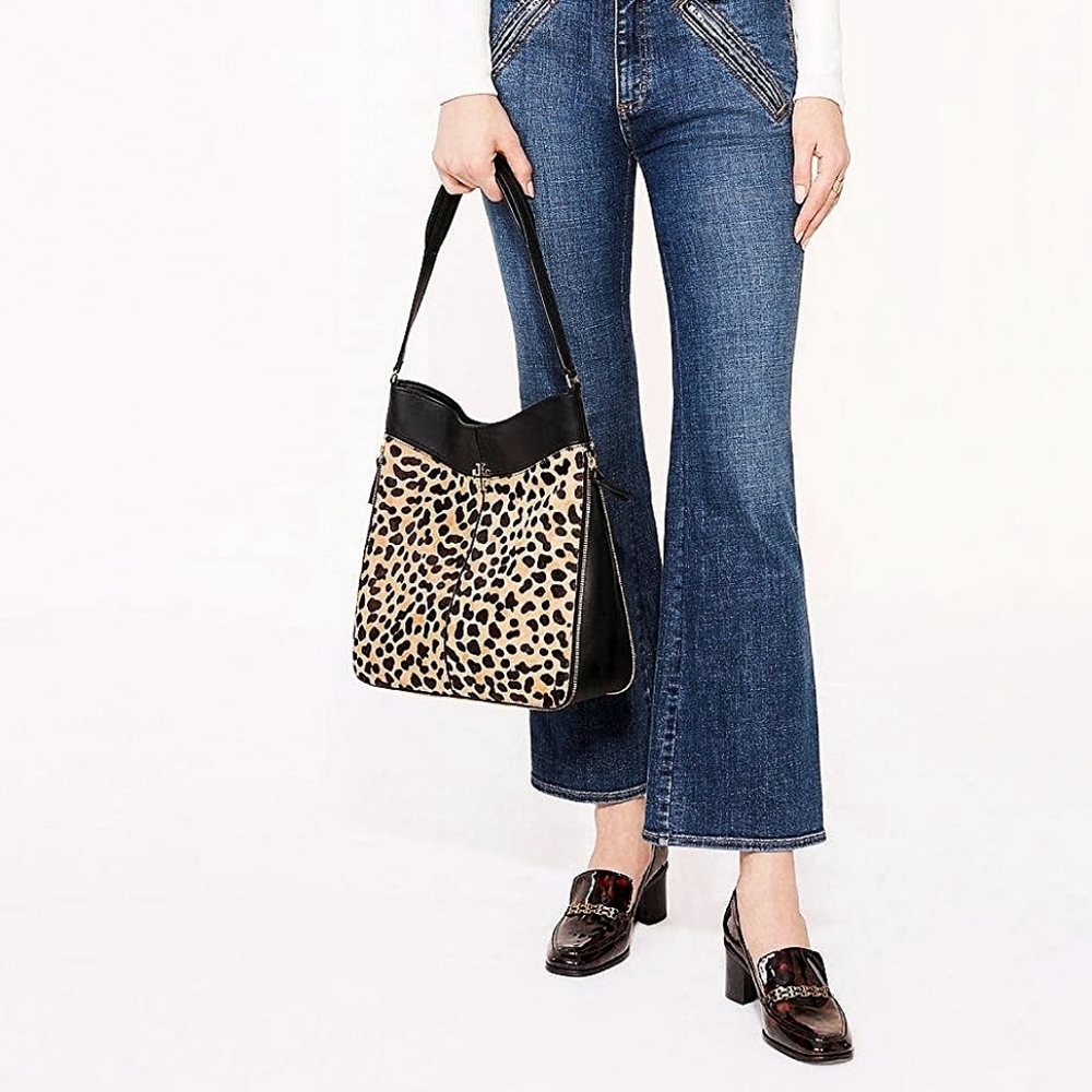 Tory Burch Ivy Hobo Leopard 90s Shoulder Bag